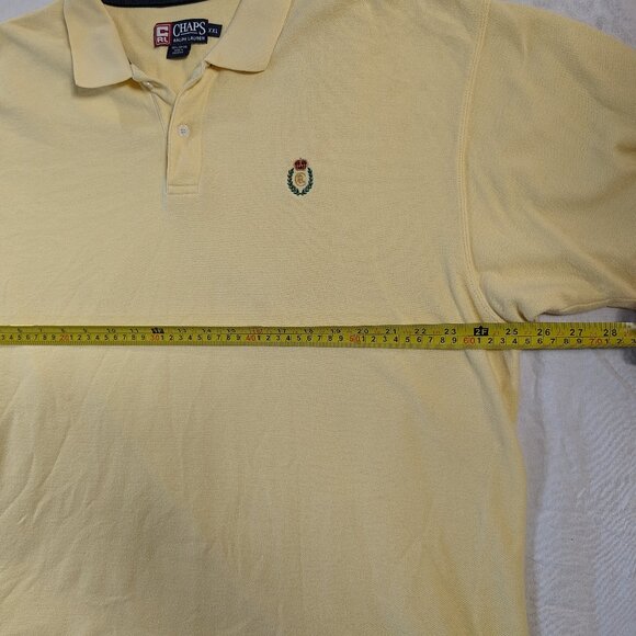 CHAPS POLO YELLOW XXL PULL OVER SHORT SLEEVE MEN'S CASUAL SHIRT RALPH LAUREN - Picture 6 of 16